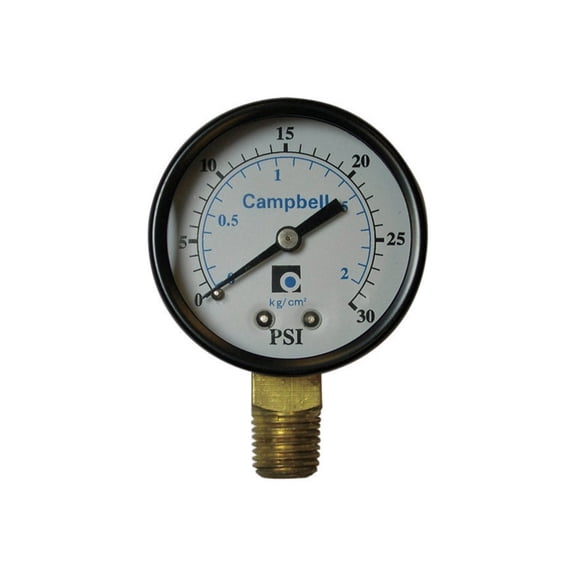 Campbell 2 in. Brass Pressure Gauge 30 psi, Each