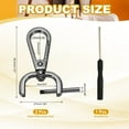 thumbnail image 2 of Uxcell Swivel Clasps Hook, Detachable Snap Hook with Screwdriver for Bags and Crafts Black 3/4 Inch, 2 of 7