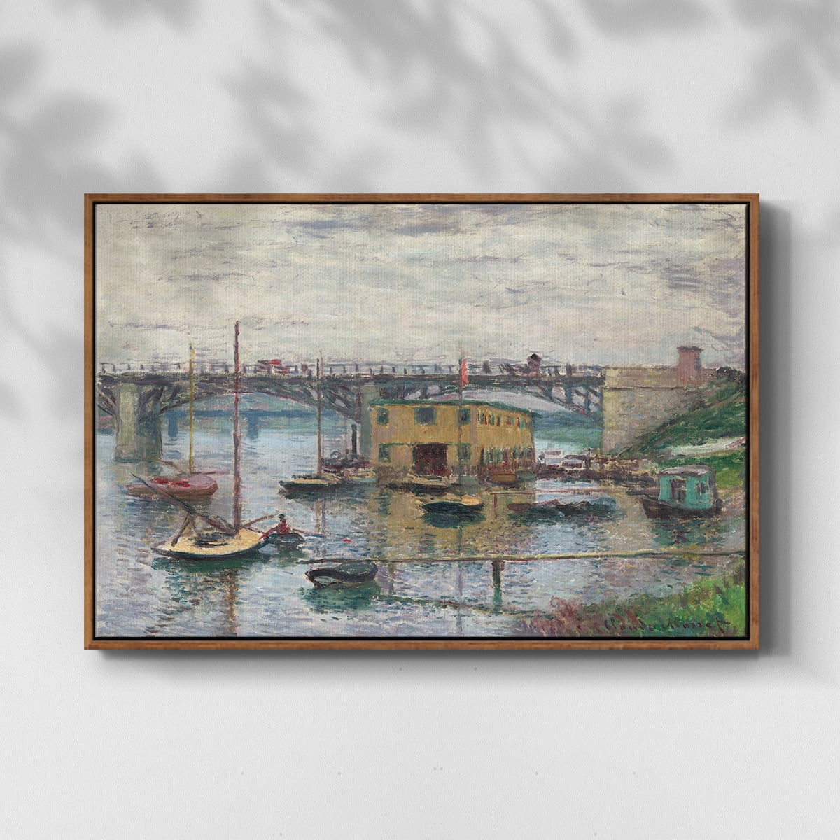 Vintage Landscape-CLV By Wexford Home Framed in Walnut Wood Gallery Wrapped Canvas 25 in. x 37 in.