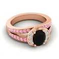 thumbnail image 3 of 2.35 Carat Oval Cut Black Onyx & Pink Sapphire Gemstone Unique Ring for Birthday Gift 14K Rose Gold Size 9.5 by Diamond-Capitals, 3 of 8