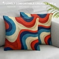 thumbnail image 3 of Acheng Blue Orange Yellow Red Abstract Swirls Throw Pillow Covers Decor,Vingtage Retro 60s 70s Pillows Party Sofa Living Wall Room Bathroom kitchen Decor Cozy Square Cushion Decorations  White, 3 of 5