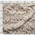 thumbnail image 2 of Soimoi Bird Printed Cotton Satin Spandex Sewing Fabric By The Yard 54 Inch Wide Decorative Fabric For Dresses And Home Accents Brown, 2 of 5
