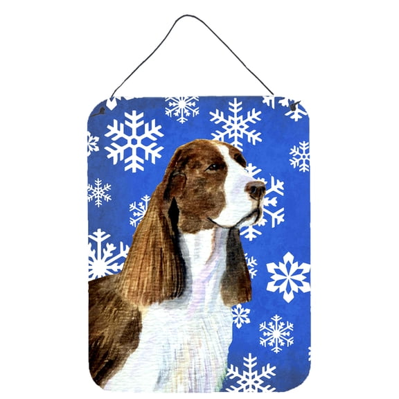 Springer Spaniel Winter Snowflakes Holiday Wall or Door Hanging Prints