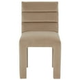 thumbnail image 3 of SAFAVIEH Couture Pietro Contemporary Velvet Solid Dining Side Chair, Light Brown, 3 of 5