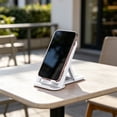 thumbnail image 6 of Eolstice Desktop Phone Stand, Foldable Card Style Adjustable Lifting Bracket, Portable Cell Phone Holder for Office, Home, Travel, Desk, Tablet and Bed,White, 6 of 7