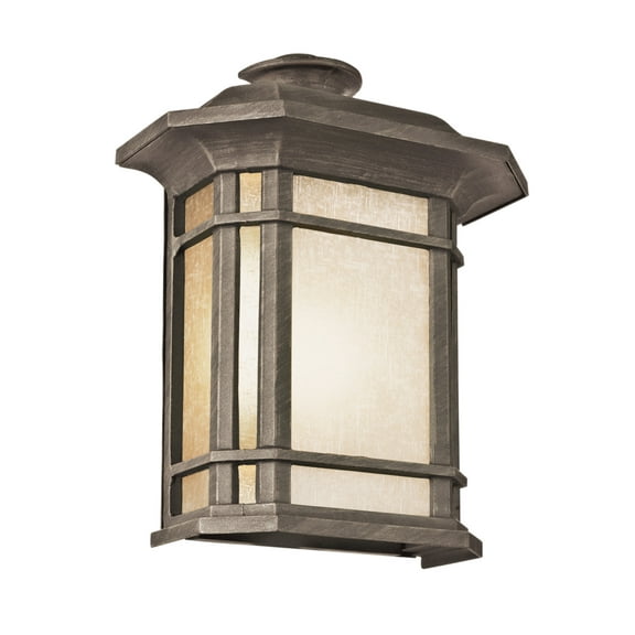One Light Rust Tea Stained Linen Glass Wall Lantern