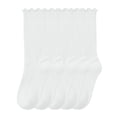 thumbnail image 3 of Viluyesy Big Girls Mid-Calf Socks 5-Pairs, Ruffled Cuff Soft Breathable Socks for School & Everyday Wear White Size 6-14Years, 3 of 7