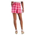 thumbnail image 2 of TOMMY HILFIGER Womens Pink Pocketed Drawstring Waist Plaid High Waist Shorts M, 2 of 4