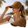 thumbnail image 2 of QIYAGBSA Womens Wide Brim Sun Hat Soft Ponytail Opening Foldable Cap Beach Hiking Golf Gardening Outdoor Travel, 2 of 6
