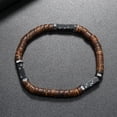 thumbnail image 1 of Nvzi Pulsera de cuentas de cáscara de coco hecha a mano para apilar, pulsera ajustable tejida trenzada hecha a mano -Q, 1 of 5