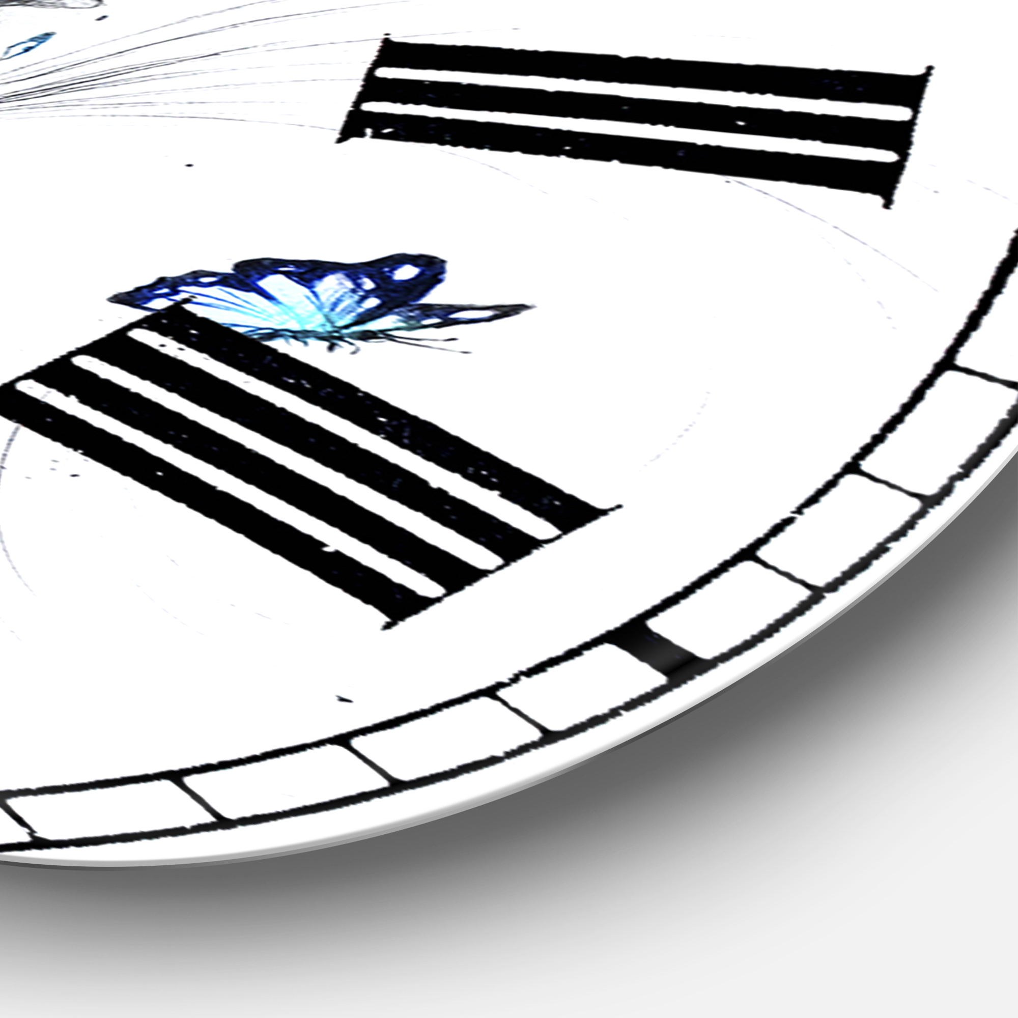 Designart Oversized Multicolor Analog Round Cottage Modern Wall Clocks, CLM25503-C23