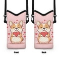 thumbnail image 7 of ZIATUBLES Cellphone Crossbody Case Bag Water Resist Neoprene Phone Pouch Portable Stylish Sleeve Case with Adjustable Strap Phone Bag , Hook and Loop Fastener, 4 X 8 Inch, Cartoon Corgi Heart Pink, 7 of 7