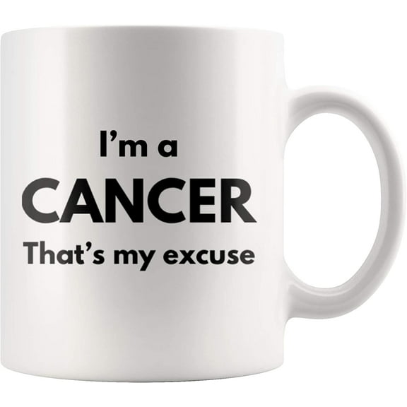 I'm A Cancer That's My Excuse Zodiac Sign Horoscope Astrology Ceramic Coffee Mug 11oz White