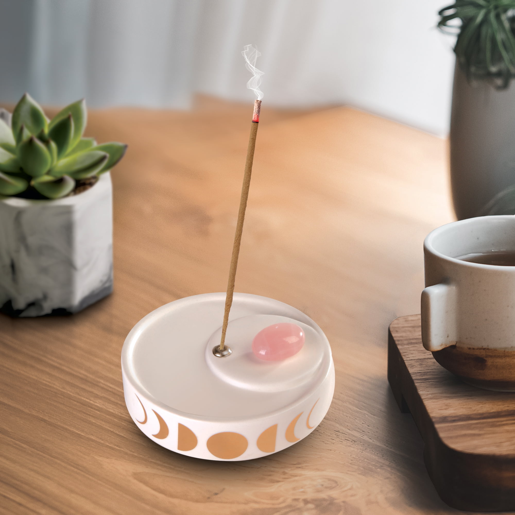 Mainstays Incense Starter Set with Pink Rose Quartz Gem, Incense