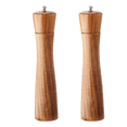 thumbnail image 1 of Juego de 2 molinillos de sal y pimienta de madera, vajilla rellenable de madera de acacia, molinillo de pimienta grande y salero, 1 of 5