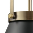 thumbnail image 2 of Novogratz x Globe Electric 1-Light Matte Brass Pendant Light Matte Black Shade, 2 of 9