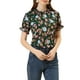 thumbnail image 1 of BLUSA CHIC PARA MUJER INSPIRADA, FLORES, CON VOLANTES, MANGA CORTA, CUELLO CON VOLANTES, BLUSAS CASUAL XS VERDE OSCURO, 1 of 7