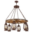 thumbnail image 4 of Meyda Tiffany 160381 Miners Lantern 6 Light 40" Wide Lantern Chandelier - Rust, 4 of 5