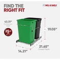 thumbnail image 4 of Rev-A-Shelf RV-18KD-1918C-S Double 35 Qt Pullout Trash Cans, Green/Black, 4 of 11