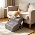 thumbnail image 4 of EGNMCR Non Slide Pet Stairs For Dogs Cats Multi Story Dog Ramp For Bed Couch Sofa Support For Small Medium Senior Pet Portable Pet Ladder For Indoor Outdoor Use Fabric Pets Stairs, 4 of 5