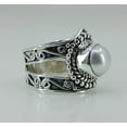 thumbnail image 6 of Freshwater Pearl 925 Sterling Silver Handmade Women Statement Ring Size 10.5, 6 of 6