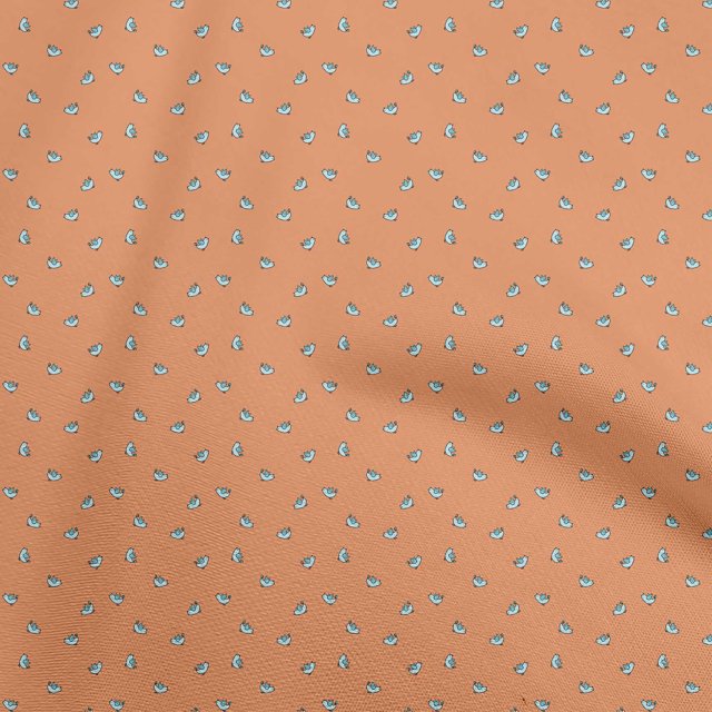 oneOone Polyester Spandex Orange Fabric Bird Craft Projects Decor Fabric Printed By The Yard 56 Inch Wide