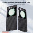 thumbnail image 2 of Aramid Fiber Case for Samsung Galaxy Z Flip 5 Case Aramid Fiber Thin Fit Slim Minimalist 6 FT Military Grade Drop Protection Case with Wireless Charging, Black, 2 of 6