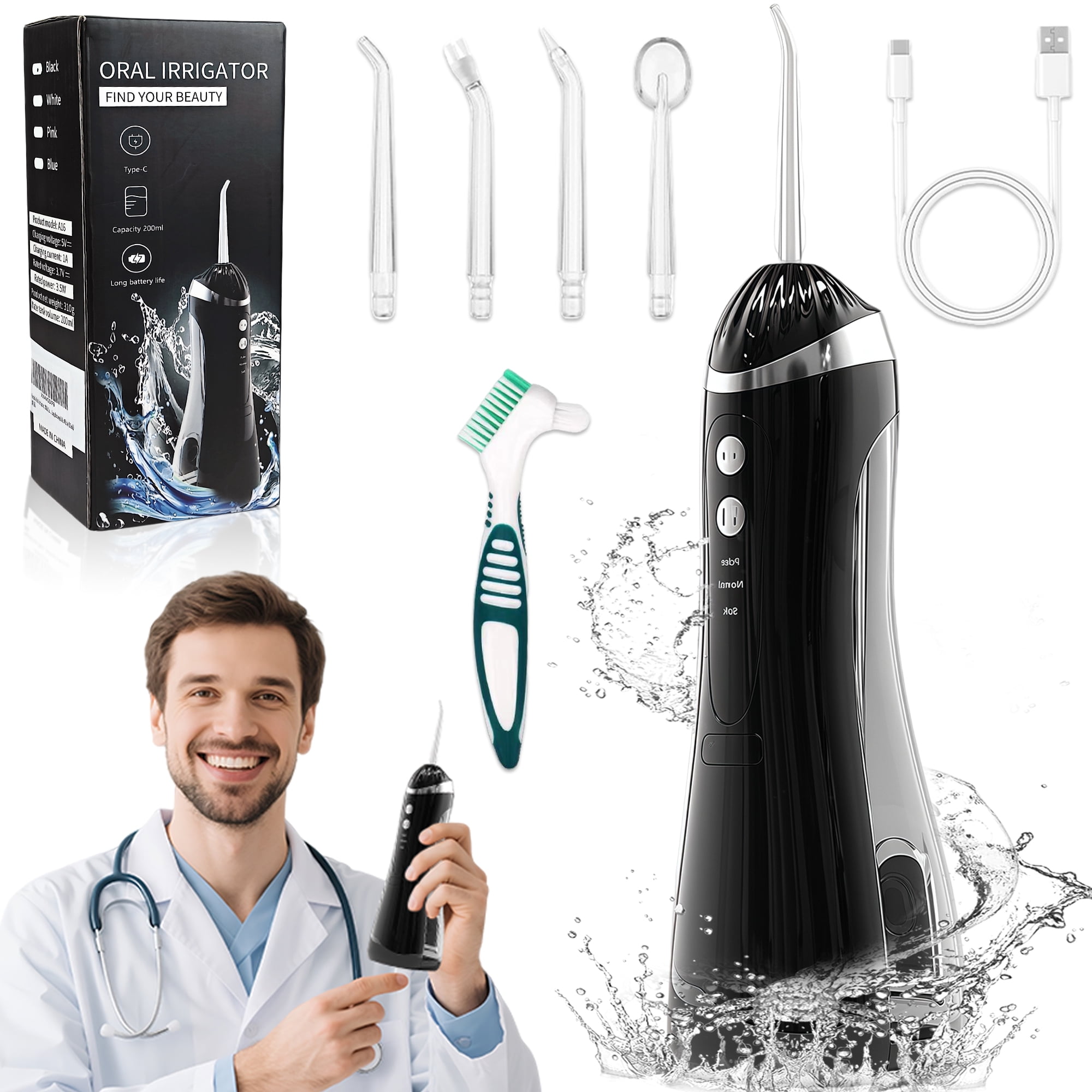 homgeek H21056 Oral IRRIGATOR ジェットウォッシャ― Homgeek Water Flosser for Braces/Teeth with 10 Pressure