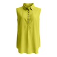 thumbnail image 4 of Endives Women's Linen Shirt Casual Summer Sleeveless Shirt for Women Button Down Collared Blouses Business Casual Shirt Work Shirt Tank Tops for Women Green XXXL, 4 of 4