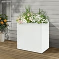 thumbnail image 6 of Heavy Duty Metal Planter Box ,Large Tall Rectangle Planter Box with Removable Insert Shelf for Garden,Porch,Patio,Yard(White, 24”x10”x24”), 6 of 23