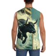 thumbnail image 4 of Balery Bull Charging Through Waves Camisetas sin mangas para hombre, absorbe la humedad y protege contra el mal olor.-XX-Large, 4 of 7