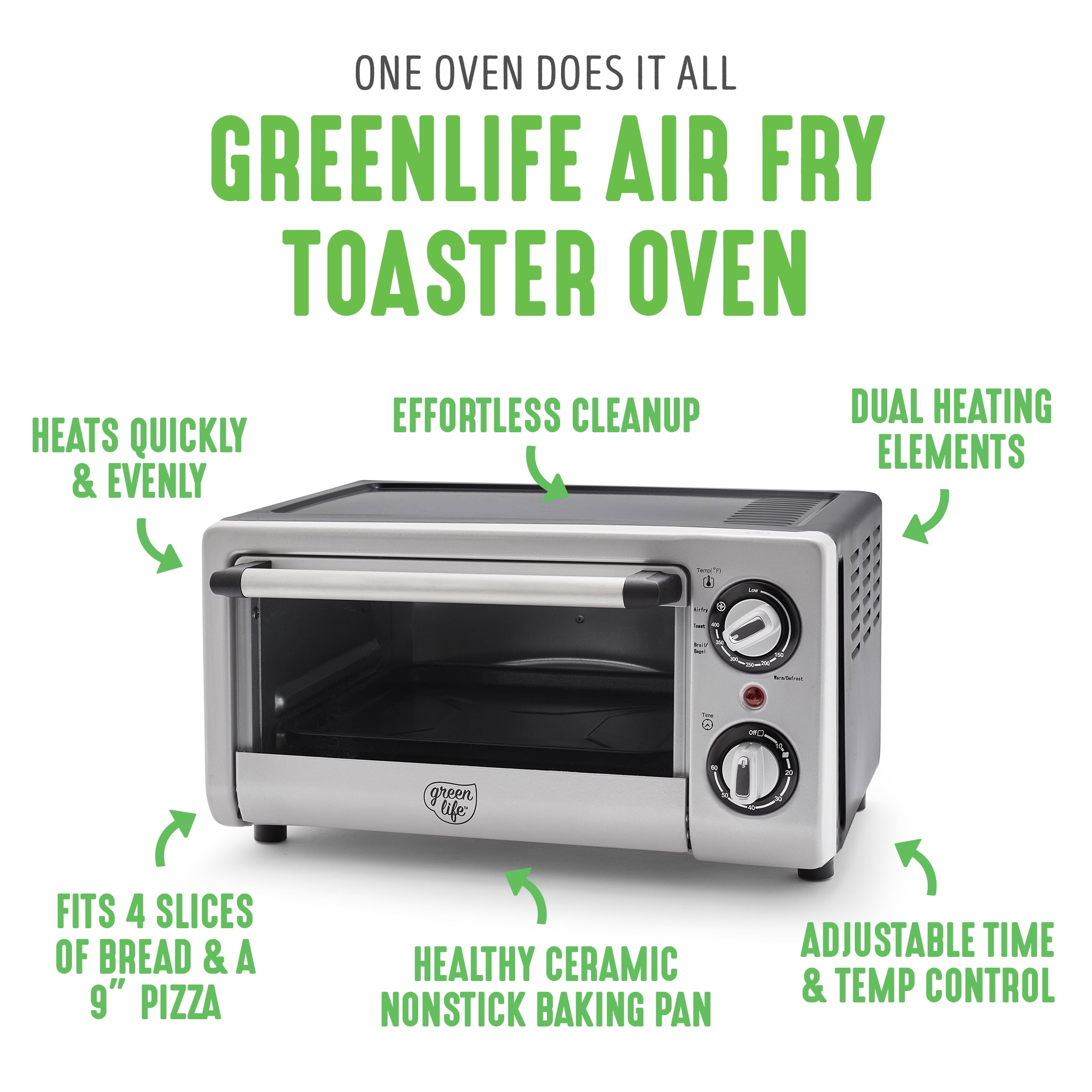GreenLife Air Fry Toaster Oven, Turquoise