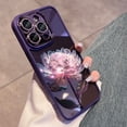 thumbnail image 2 of Funda de teléfono con protección de lente de diamante de loto brillante, antiadherente, resistente a caídas y suciedad, para iPhone 14, 13, 12, 11 Pro Max Plus Fivean unisex, 2 of 2