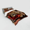 thumbnail image 2 of Ambesonne Leopard Bedding Set 4 Pcs, Big Cat on Sectional Sofa, Queen, Red Apricot Dark Salmon, 2 of 2