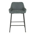 thumbnail image 6 of Daniella Industrial Counter Stool In Black Metal And Green Faux Leather - Set Of 2, 6 of 7