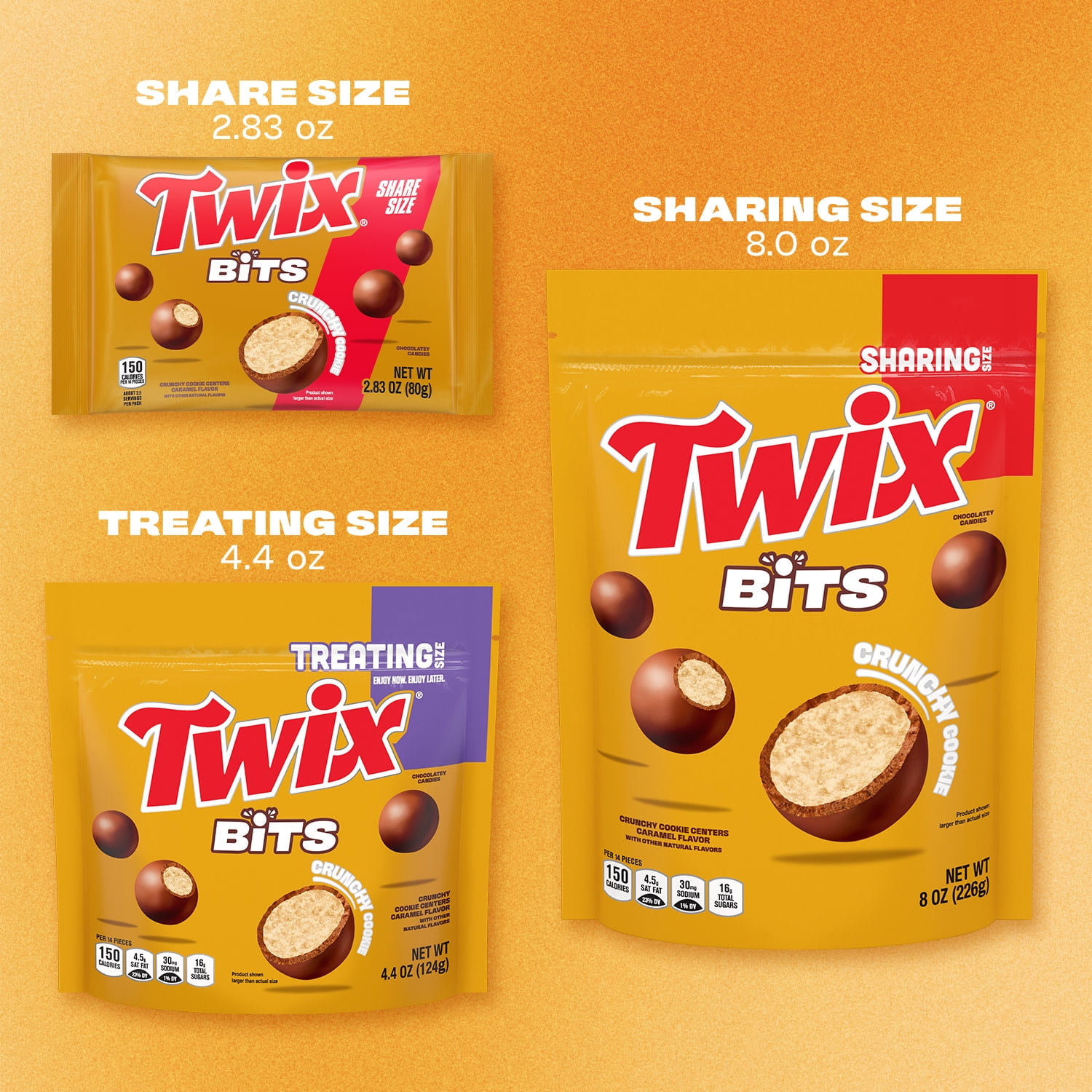 Twix Bits Crunchy Cookie Chocolate Candy, Share Size - 2.83 oz Bag