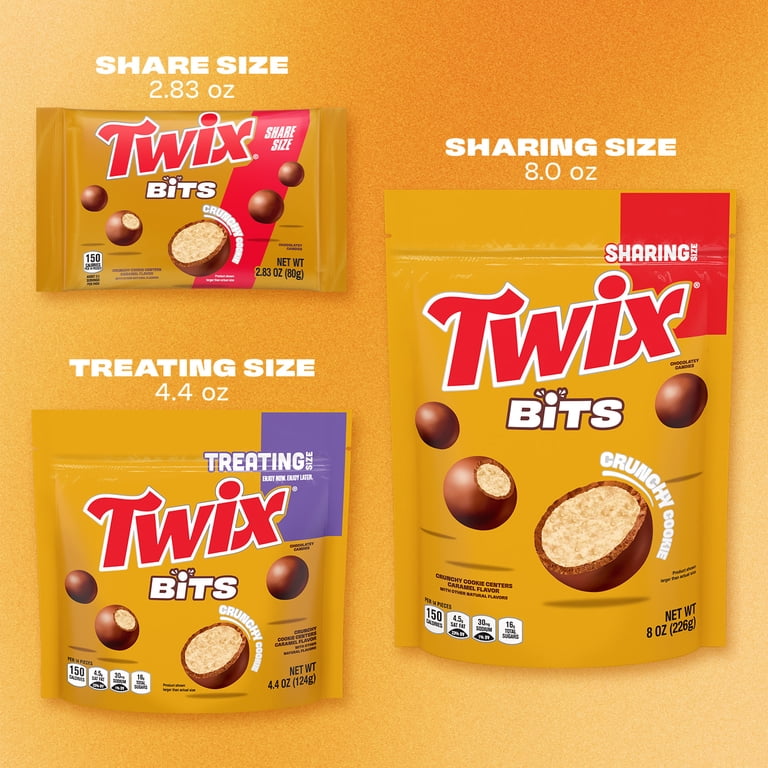 ビッキー Twix Bits Crunchy Cookie Chocolate Candy, Share Size - 2.83 oz Bag