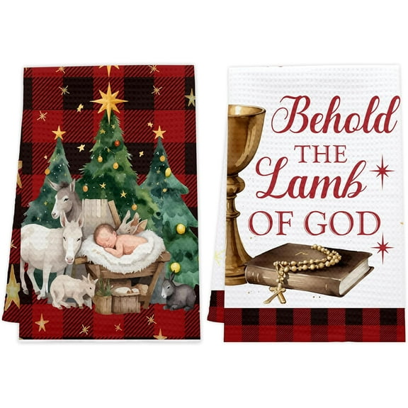 Christmas Kitchen Towels, Holiday Dish Towels, Christmas Hand Towels, Festive Kitchen Christmas Decor, Winter Holiday Kitchen Towels, for Friends, Family, Co-Workers