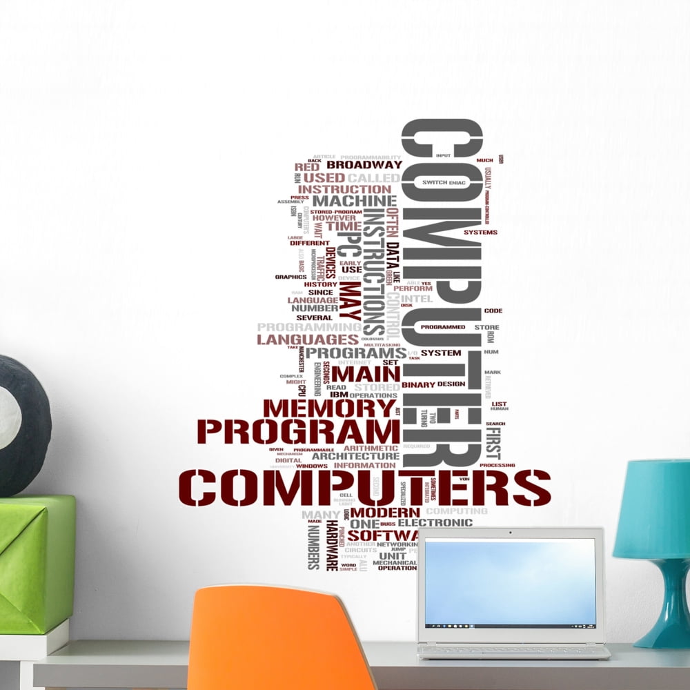 Computer Tags Cloud Wall Decal by Wallmonkeys Peel and Stick Graphic ...