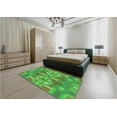 thumbnail image 4 of Ahgly Company Indoor Round Patterned Dark Lime Green Area Rugs, 8' Round, 4 of 6