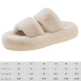 thumbnail image 2 of Zapatillas de casa de espuma viscoelástica para dormitorio suaves y peludas para mujer (Beige 40), 2 of 9