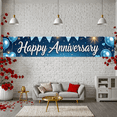 thumbnail image 3 of Decorative Design Anniversary Banner Blue Balloon Heart Pattern Celebration Banner for Anniversary Party Indoor Decoration Event Celebration, 3 of 7