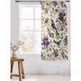 thumbnail image 3 of Sheer Curtains 72 Inches Long, Farmhouse Flowers Semi Sheer Curtains Light Filtering Window Treatment, Country Spring Floral Branches Birds Privacy Voile Drapes for Living Room Bedroom 52x72 Inch, 3 of 7