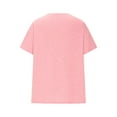thumbnail image 5 of Olyvenn Womens Oversized Tshirts Deep V Neck Drop Shoulder Short Sleeve Tops Summer Casual Loose Fit Tunic Tee Shirt Pink S, 5 of 6