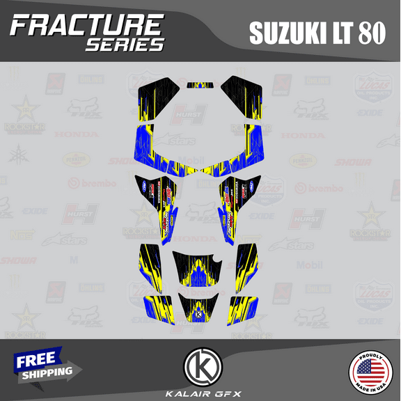 Kalair GFX Graphics Kit for Suzuki ATV LT80 LTZ80 (All Years) Fracture Series