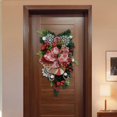thumbnail image 2 of 2x Botín de de Navidad para puerta, pared, ventanas, corona colgante para vacaciones en casa, decoración de fondo, 2 of 9