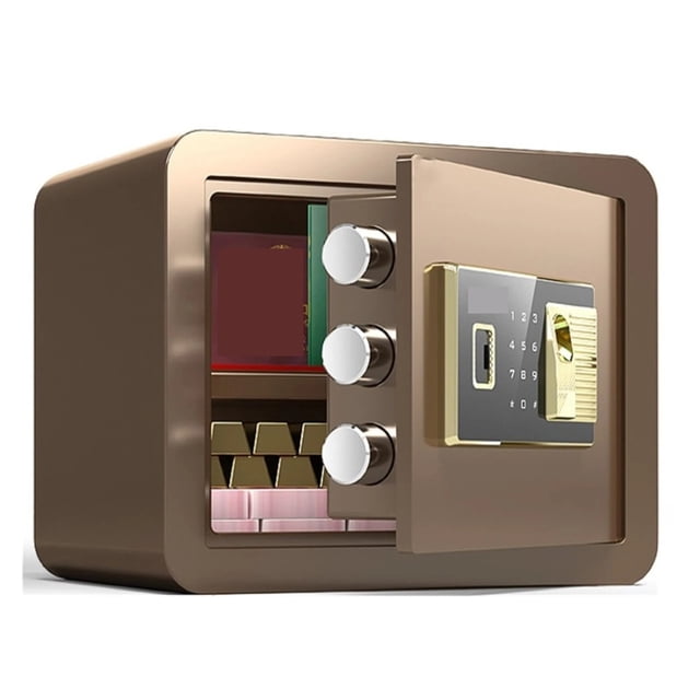 Safe Box Mechanical Safe Household Mini All-steel Office Safe Deposit Box With Finrprint Password ,Easy to Use