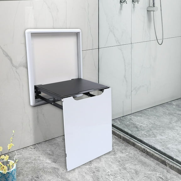 Wall Mounted Foldable Stool Bathroom Shower Seat Load-Bearing Chair Space-Saving