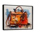 thumbnail image 2 of Designart "Designer Bag Orange Pop Art Chic II" Fashion Accessories Floater Framed Wall Decor, 2 of 7