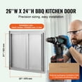 thumbnail image 3 of KFFKFF BBQ Island Access Door 26x24 Inch Stainless Steel Outdoor Kitchen Door, 3 of 10